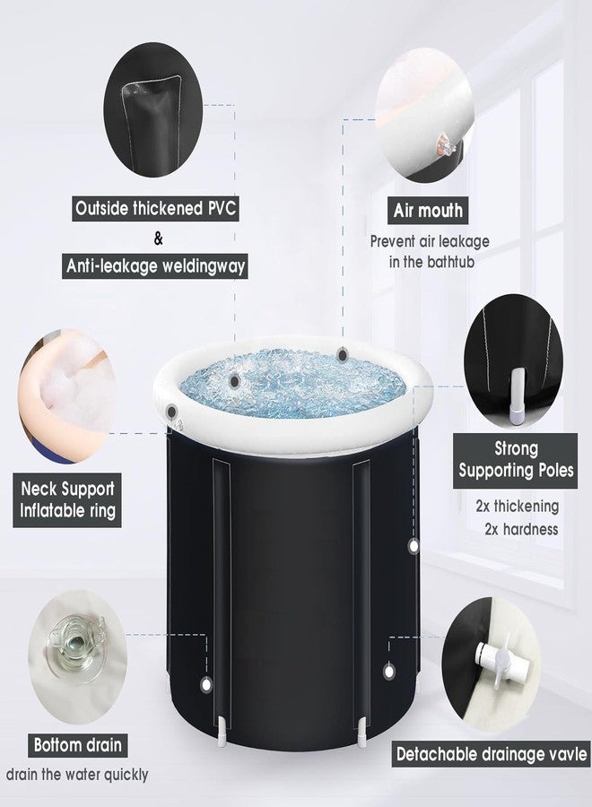 KRLZ Ice Bath Tub for Athletes, Portable Bathtub Adult with Cover, Cold Plunge Tub,Ice Pod Cold Plunge,Outdoor Inflatable Hot Tub Bathtub at Home for Cold Water Recovery - Image 4
